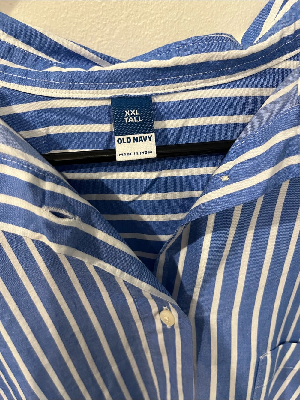 💙 2 for $25 NWT Old Navy Blue and White Striped Cotton Shirtdress Size XXL Tall - Picture 2 of 7
